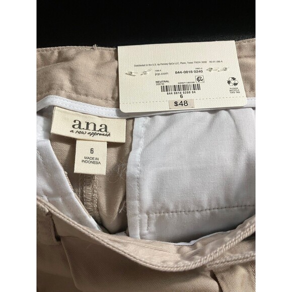 NWT ANA High Rise Tapered Leg Dress Pants Tan Size 6 Long - Picture 2 of 7